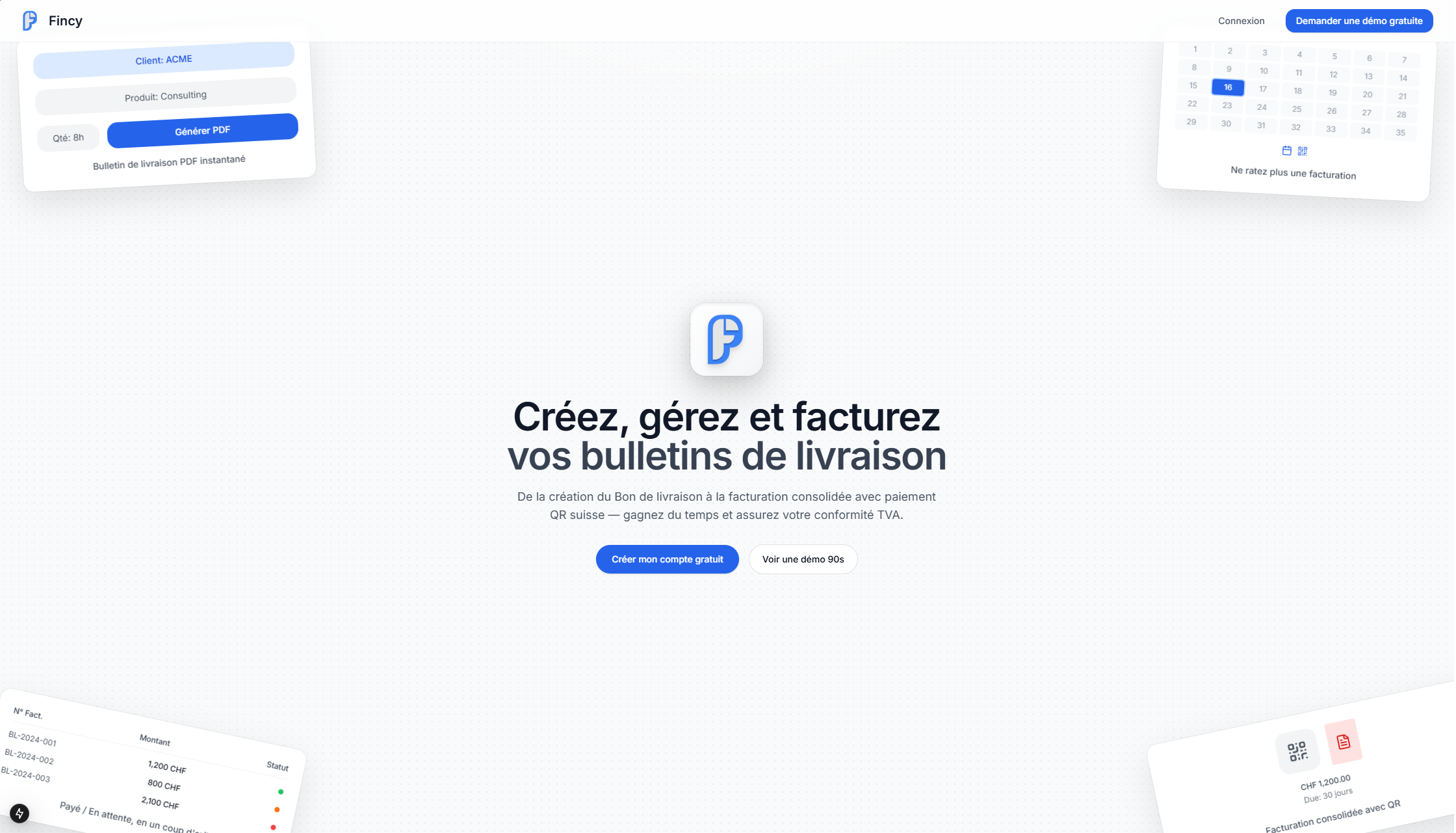 Fincy - Gestion BDL & Facturation